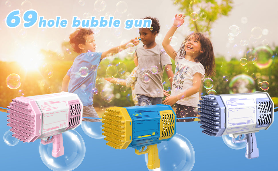 BAZOOKA DE BURBUJAS PARA NIÑOS